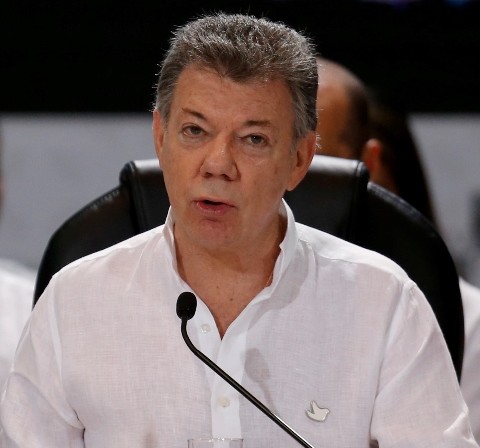 Na snímke kolumbijský prezident Juan Manuel Santos