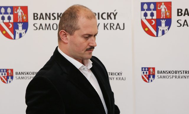 Na snímke predseda Banskobystrického samosprávneho kraja a predseda strany Ľudová strana Naše Slovensko Marian Kotleba