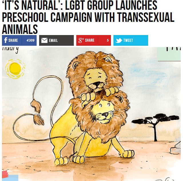 LGBTI propagandisti rozbehli kampaň pre deti s "homosexuálnymi" a "transsexuálnymi" zvieratami 