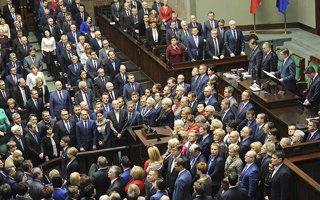 Protest v poľskom parlamente