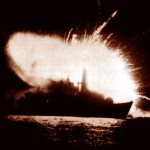 Falklandy - vybuchujúca britská fregata