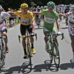 Prehliadka najlepších zľava - mladý jazdec Tejay van Garderen, top-cyklista B. Wiggins, špurtér P. Sagan, jazdec do kopca T.Voeckler