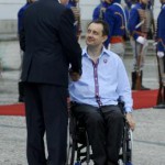Slovenský prezident Ivan Gašparovič a vpravo predseda Slovenského paralympijského výboru Ján Riapoš