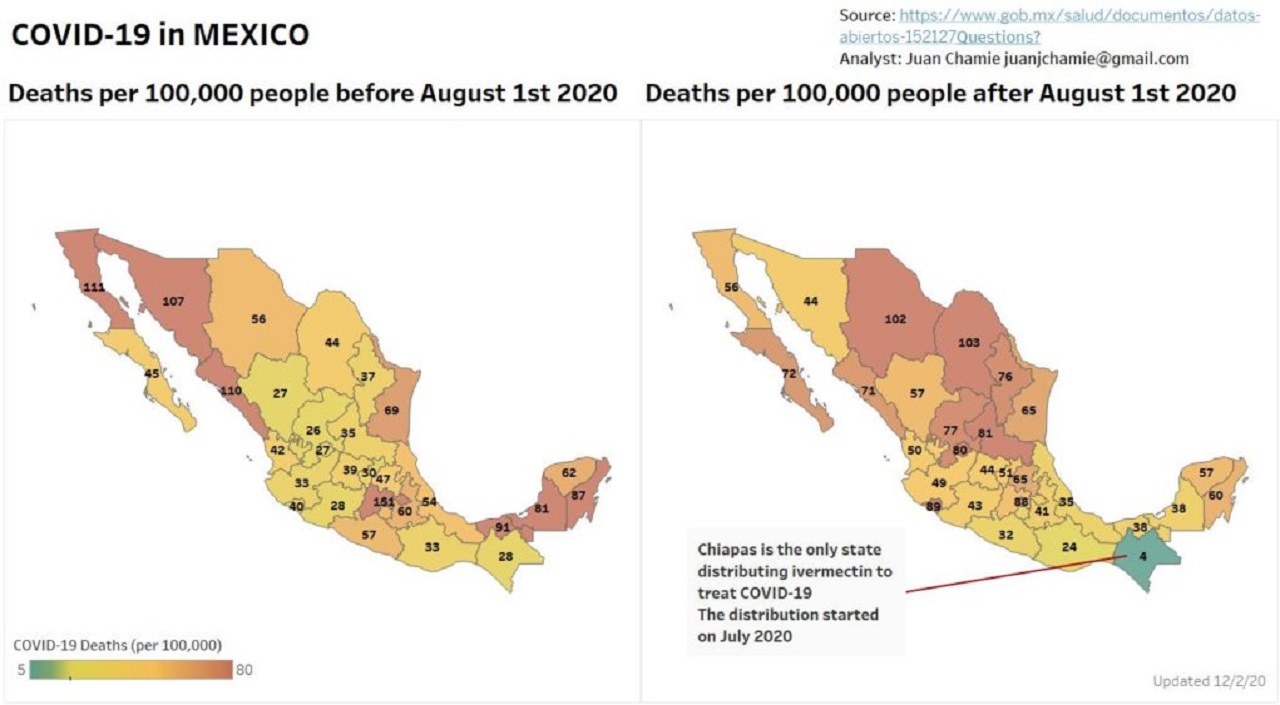 Úmrtnosť na COVID-19 v Mexiku 