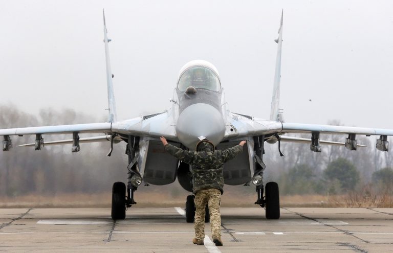 Stíhacie lietadlo ukrajinského vojenského letectva MiG-29