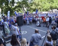 Na snímke verejné protestné zhromaždenie Odborového zväzu KOVO s názvom Zastavme rozvrat sociálneho štátu