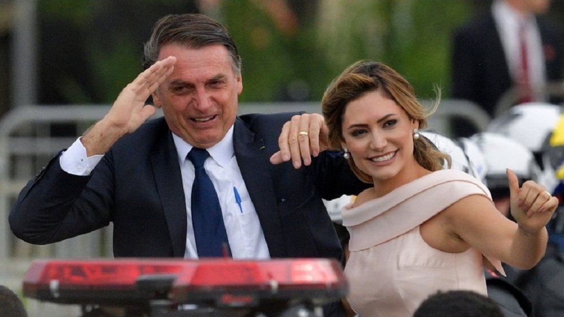 Jair Bolsonaro s manželkou Michelle
