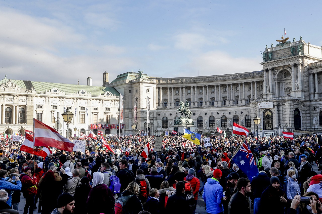 Viedeň Protesty Lockdown