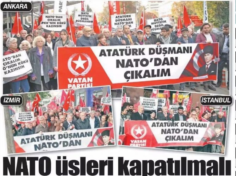 Protesty tureckej Strany vlasti (Vatan) proti NATO