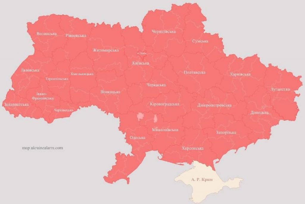 Na celej Ukrajine okrem Krymu je už vyhlásený protiletecký poplach