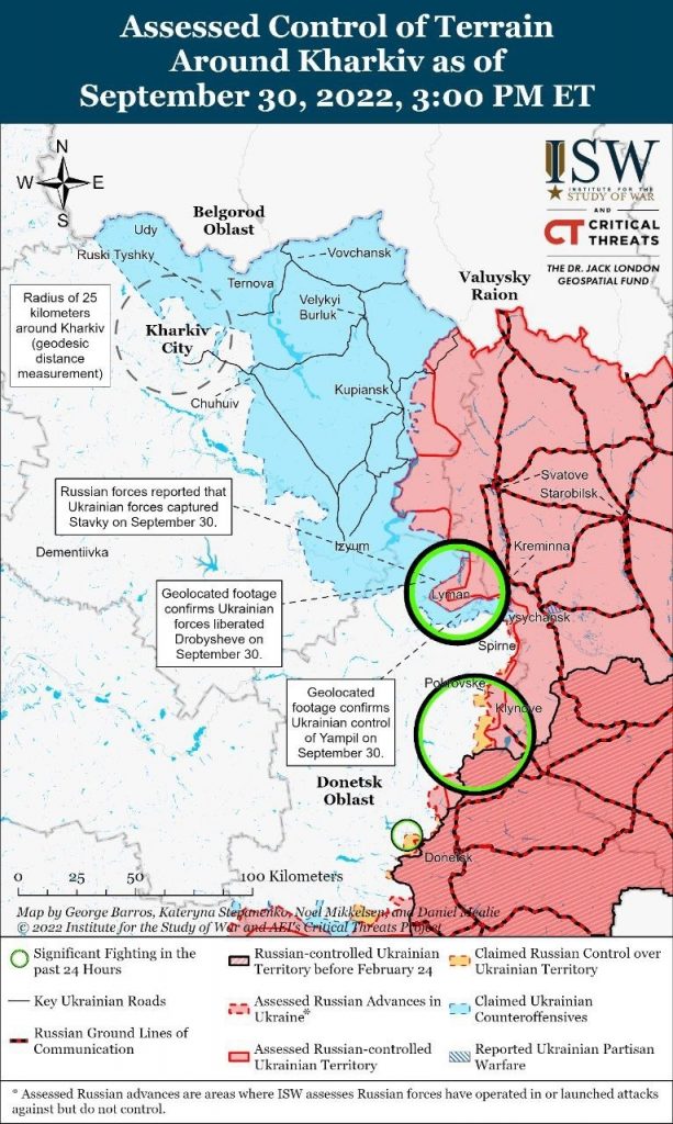 Ukrajinské sily pravdepodobne obsadia alebo obkľúčia Liman v priebehu nasledujúcich 72