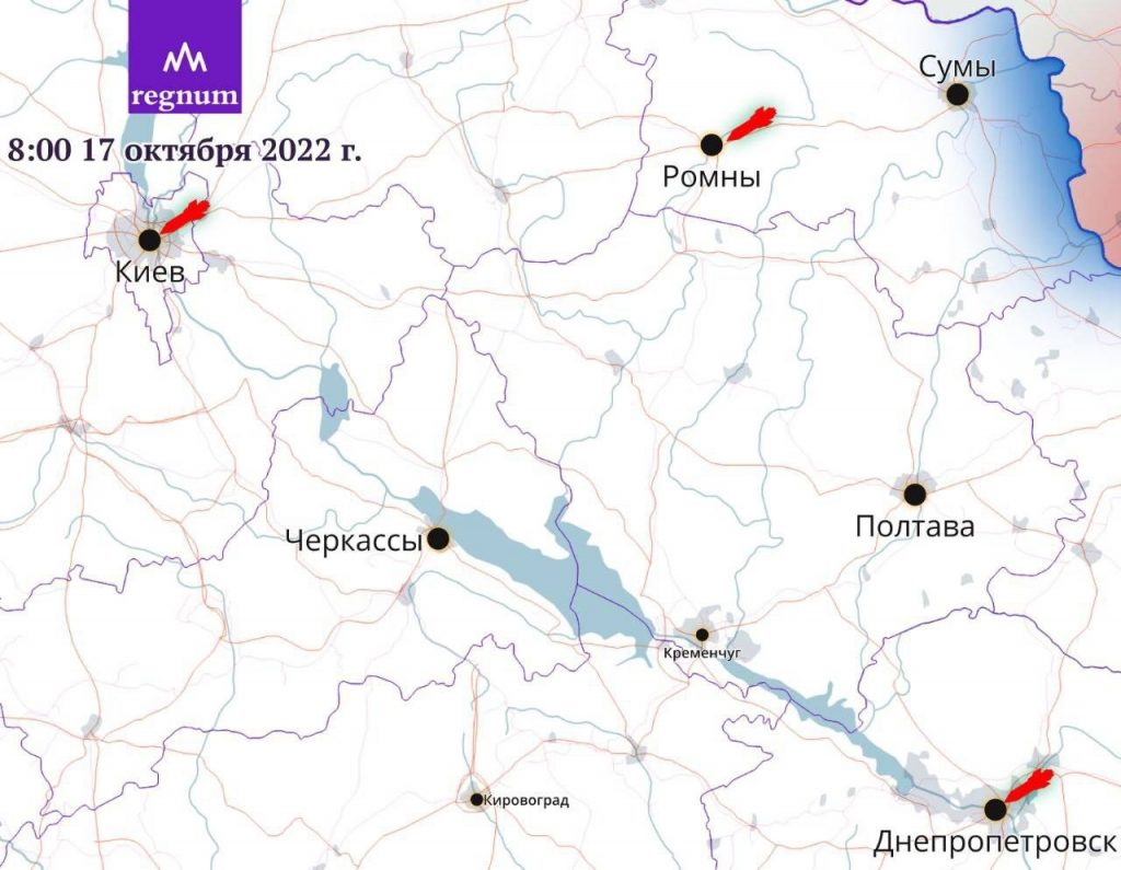 Údery na civilnú a vojenskú infraštruktúru Ukrajiny 17.10.2022