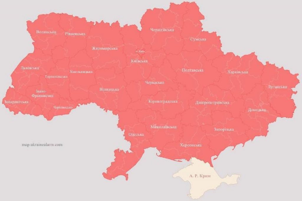 Varovanie už bolo vyhlásené na celej Ukrajine okrem Krymu