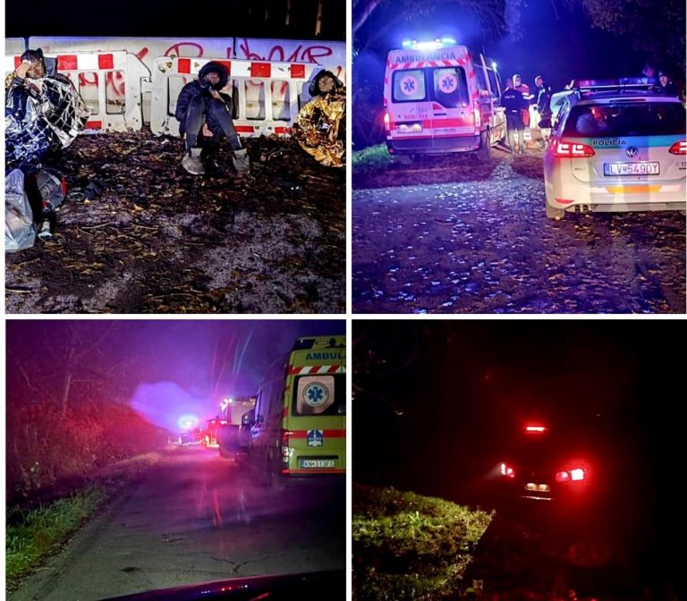 Auto s migrantami skončilo v Hrone, 11 ľudí ošetrili v nemocnici