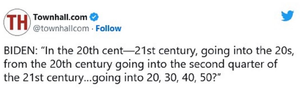 Biden bol zmätený, keď uvažoval o časovej osi dvadsiateho prvého storočia