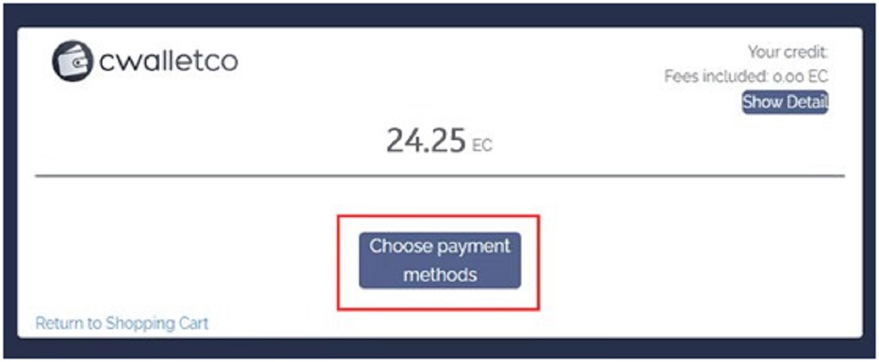 ➢Potom sa zobrazí táto stránka, kliknite na "Choose payment methods".