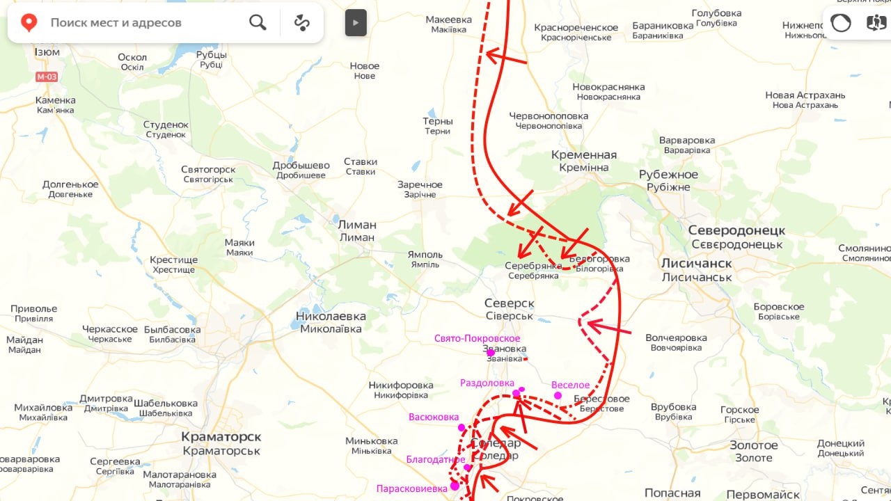 Front Severný Donbas: Artemovsk-Seversk 30. 01. 2023 večer