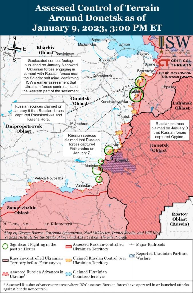 Rusi bojujú v blízkosti správy mesta Soledar