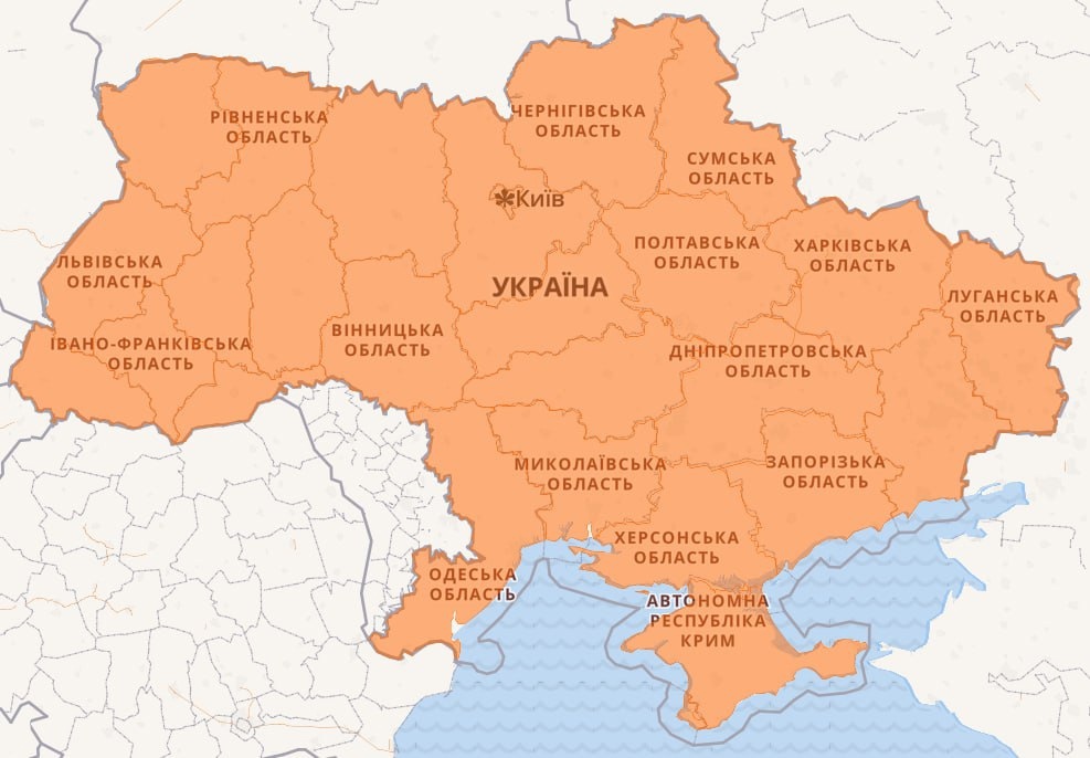 Letecký poplach na celom území Ukrajiny