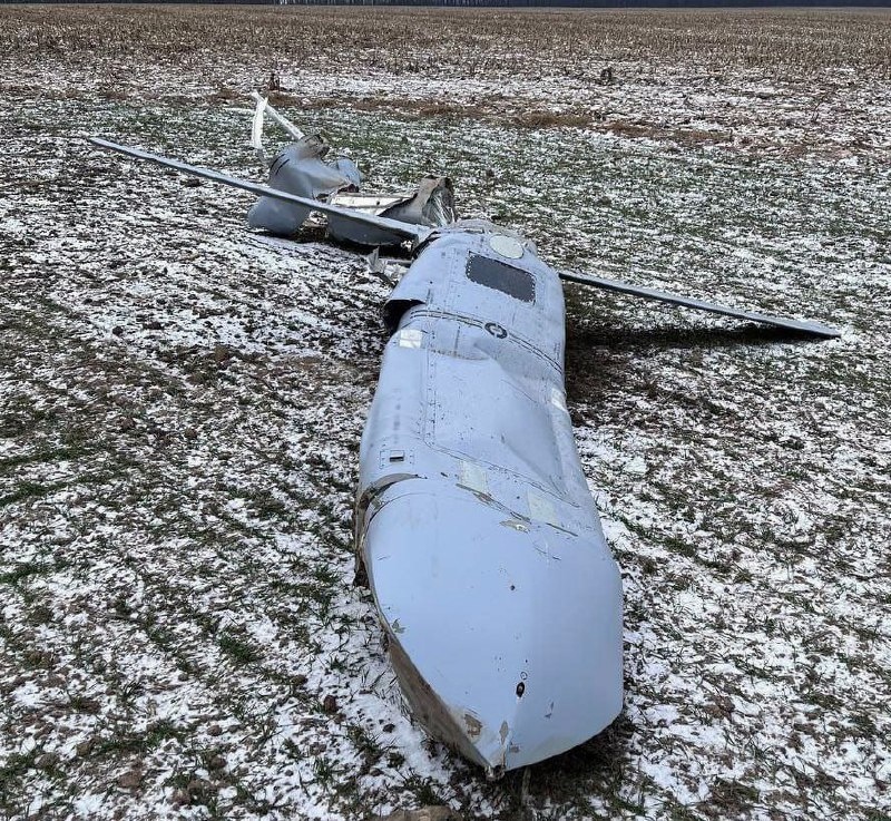 Fotografia ruskej riadenej strely X-101 zostrelenej 26. januára nad oblasťou Vinnica