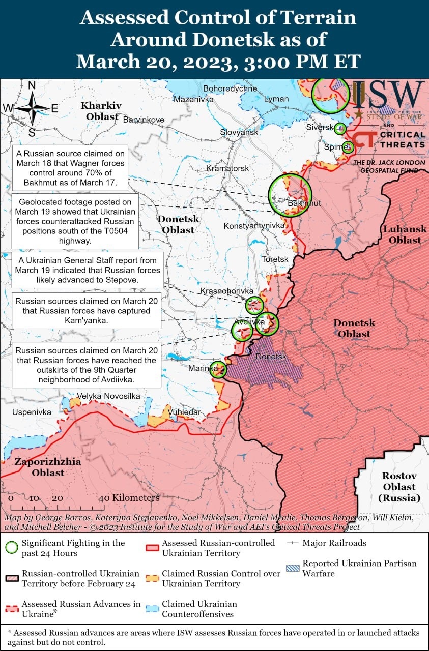 Ruské sily postúpili v Bachmute a pri Avdejevke