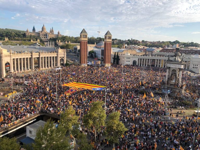 demonštrácia v Katalánsku