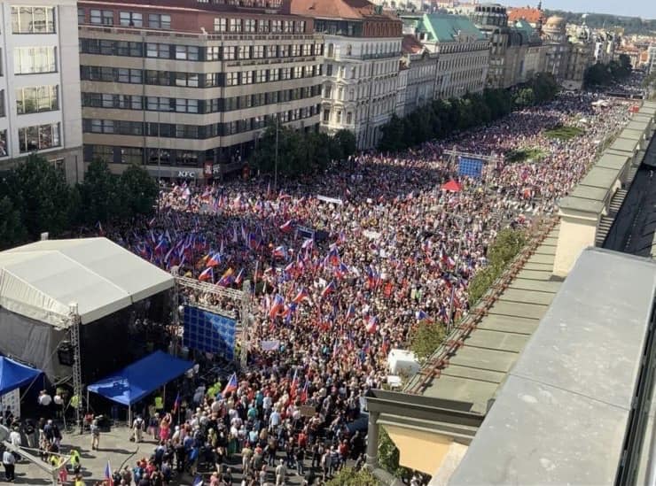 Demosštrácia v Prahe