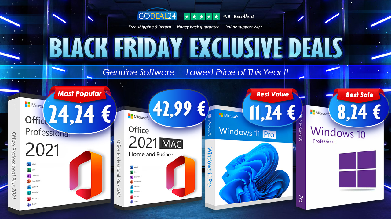 Zostáva posledný týždeň! Godeal24 Black Fiday Deal vám ukáže, ako získať Windows 11 za 7,5 € a Lifetime Office 2021 za 14,85 €