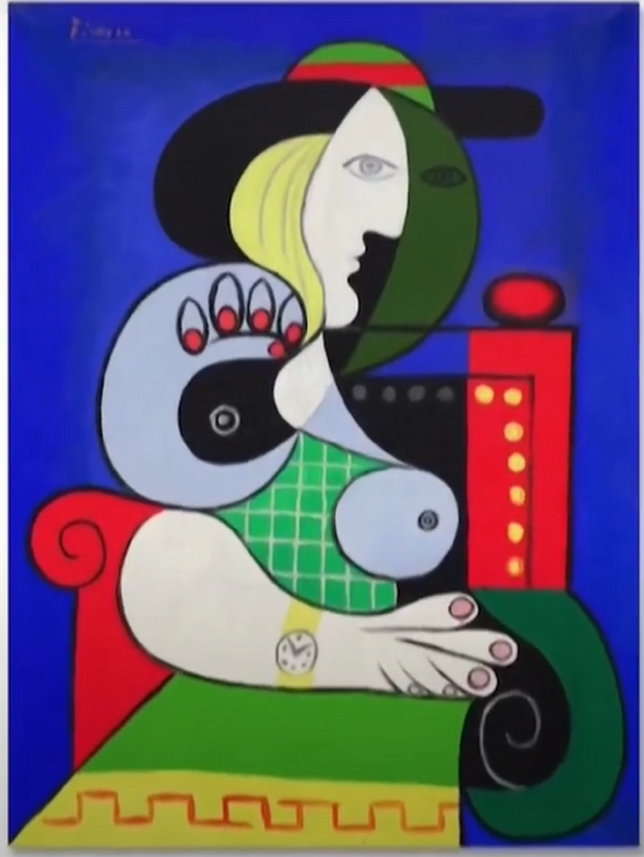 Picassov obraz "Žena s hodinkami"