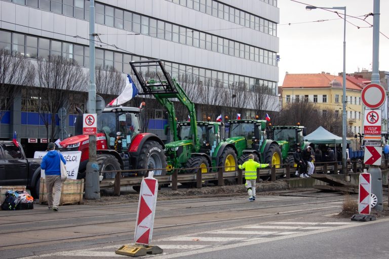Protest poľnohospodárov v Prahe