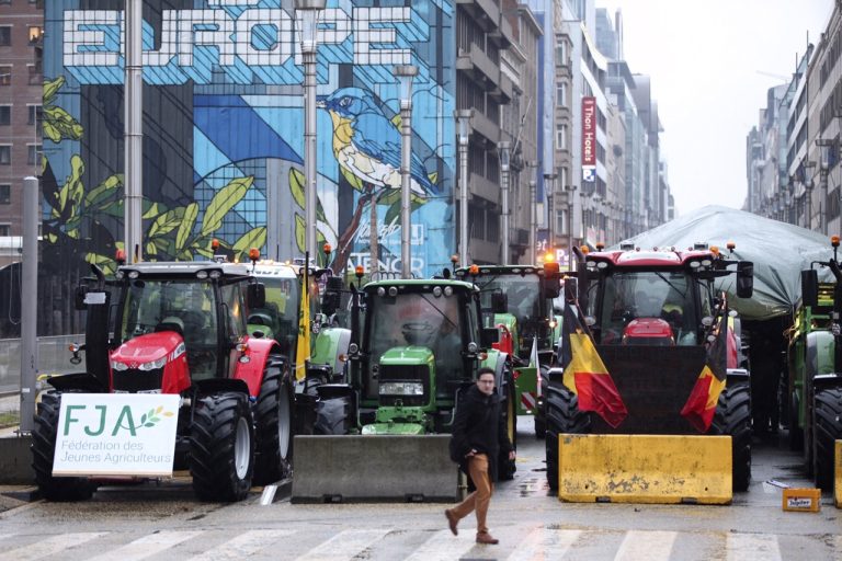 protest farmárov v Bruseli