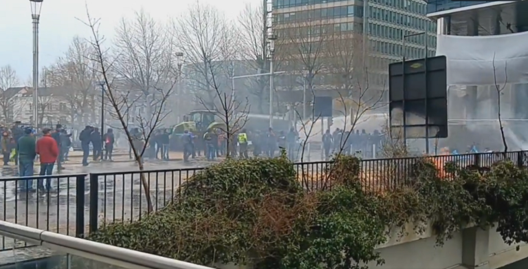 protest farmárov v Bruseli