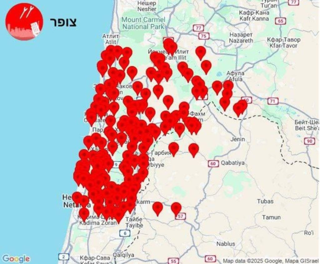 Izraelská armáda opakuje odpálenie rakiet z Iránu