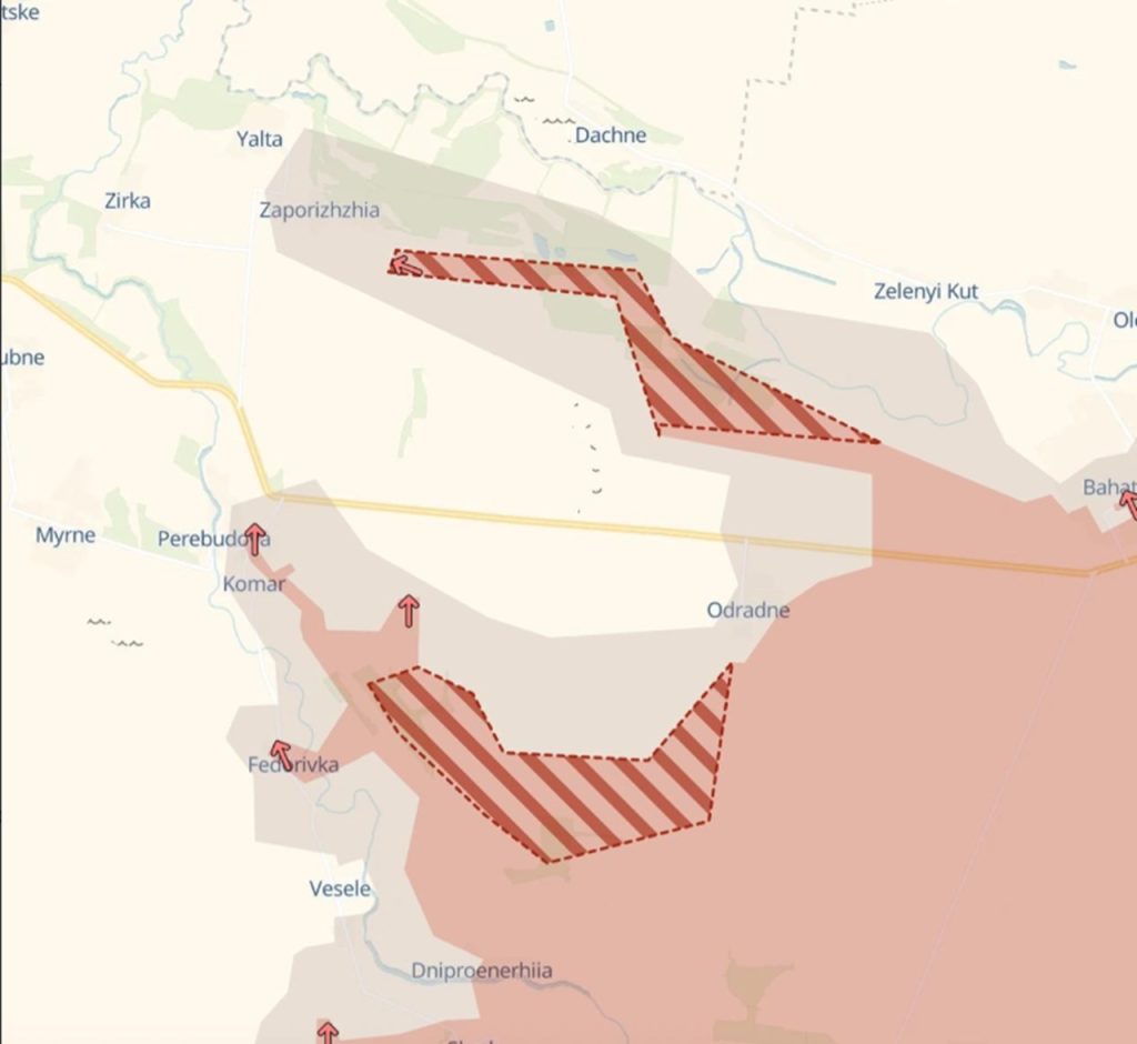 Rusi sa priblížili k hraniciam Dnepropetrovskej oblasti v oblasti Dačnovo a dediny Záporožje
