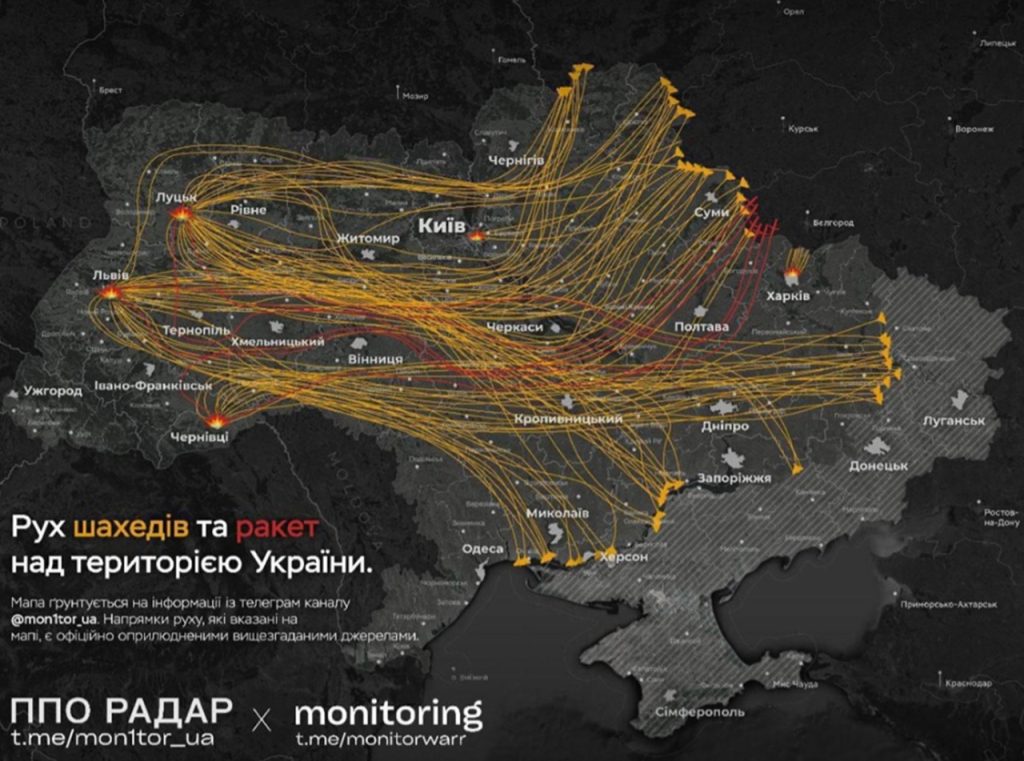 Rusi vypálili na Ukrajinu 26 riadených striel a 597 dronov