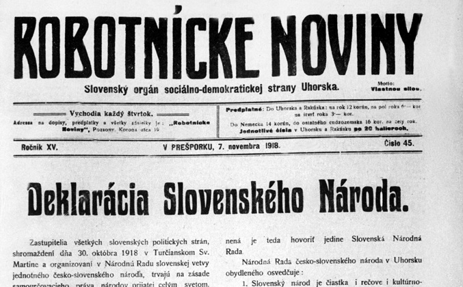 robotnícke noviny Deklarácia slovenského národa