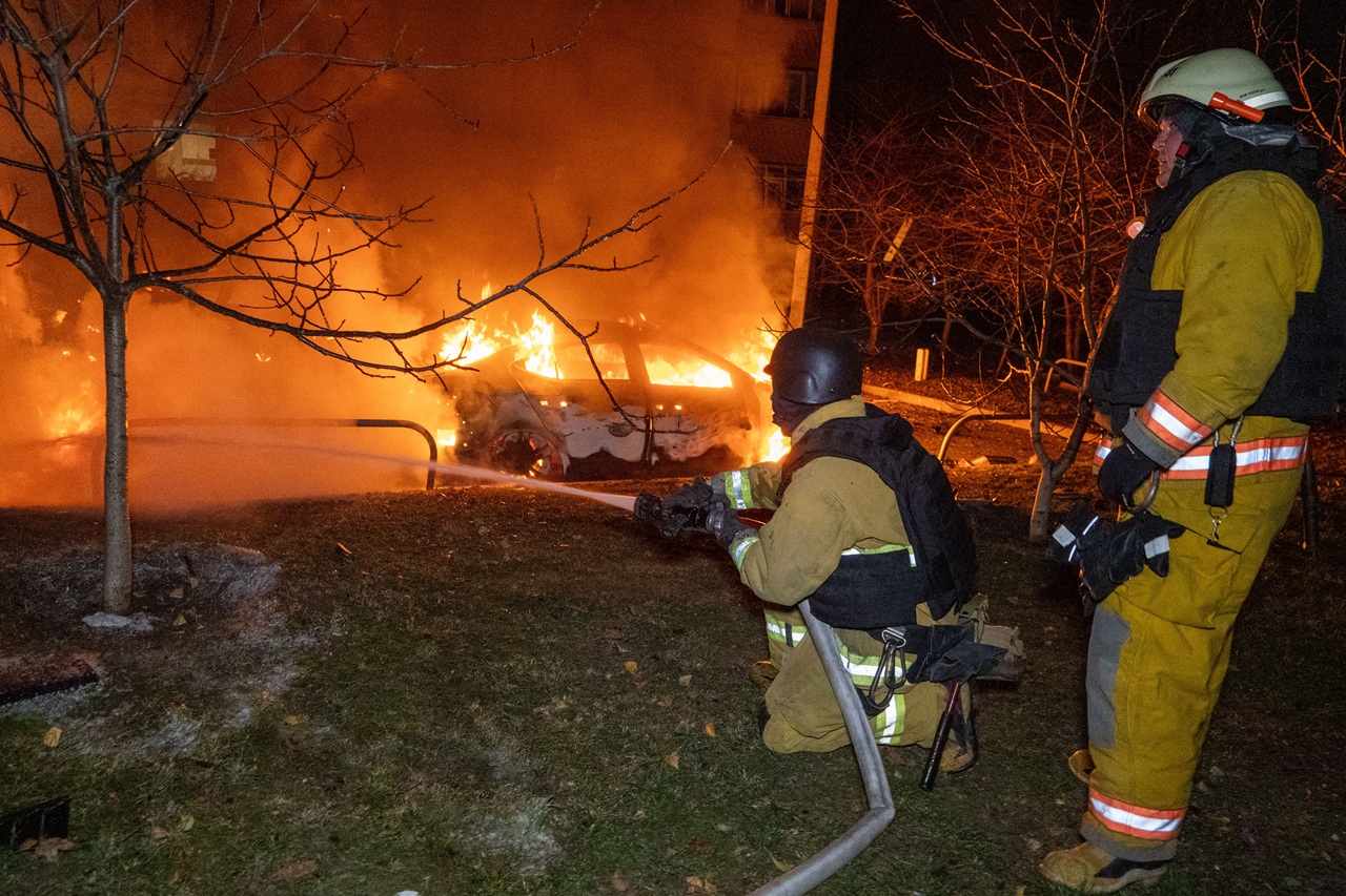Ukrajina Rusko vojna boje útoky drony Charkov