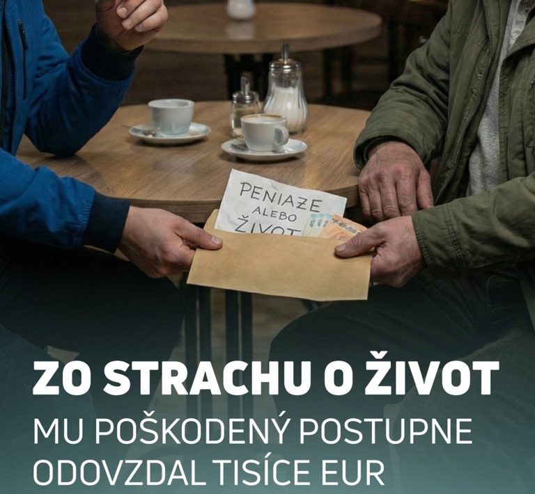 Polícia obvinila 30-ročného muža z okresu Partizánske zo zločinu vydierania