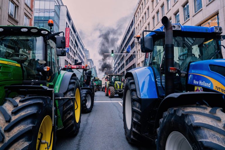 Mercosur farmári protest Brusel