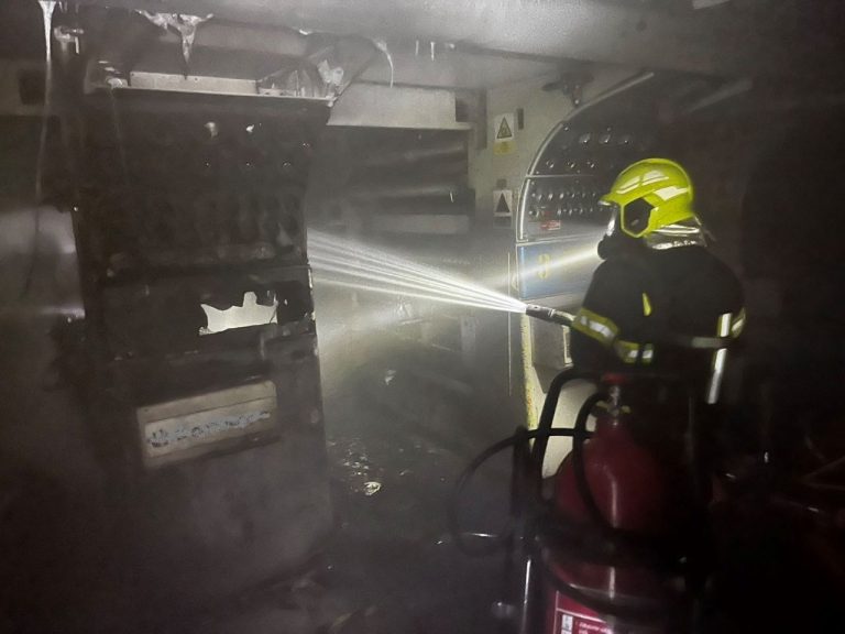 Požiar potlačových strojov v Trebišove