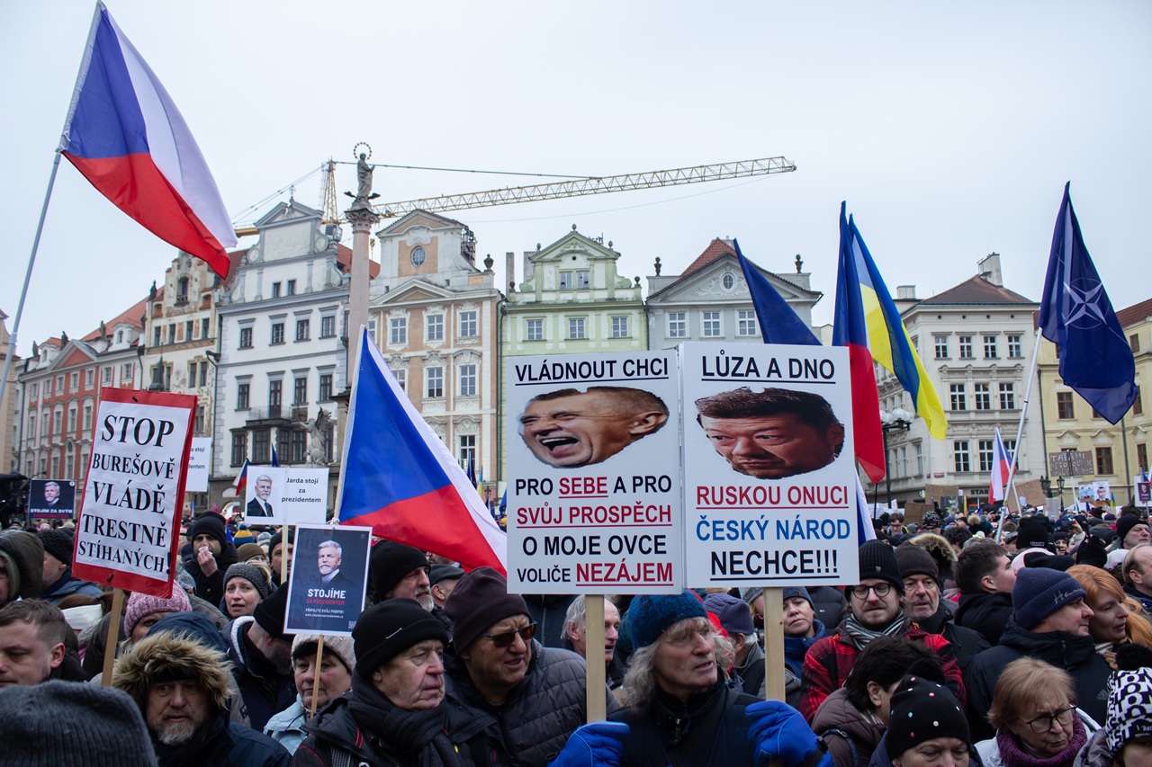 Praha zhromaždenie Pavel