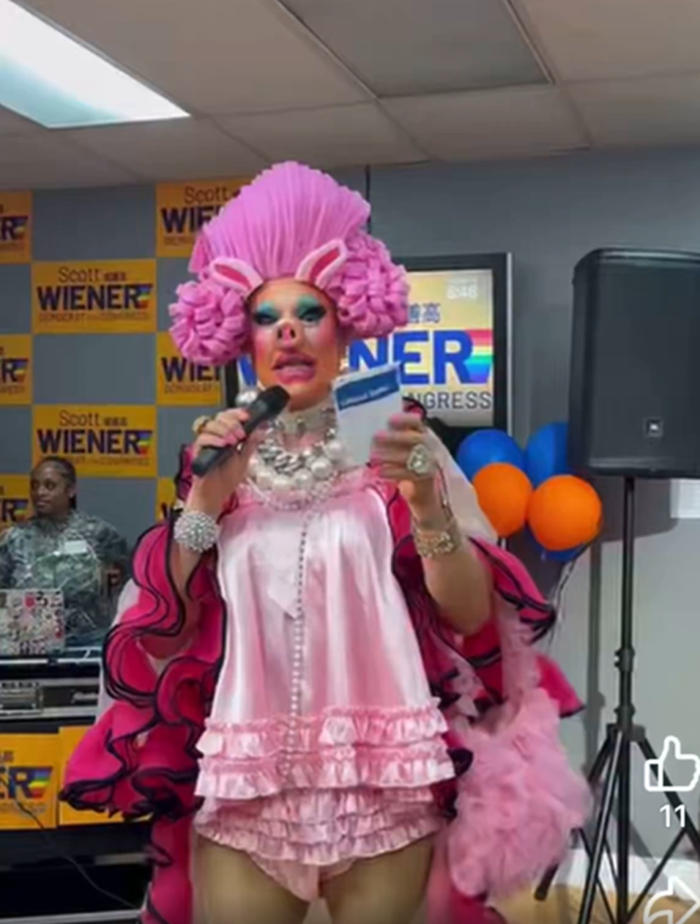 drag queen počas predvolebnej kampane Scotta Wienera